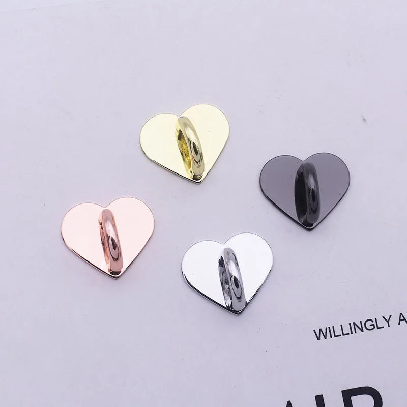 1/5PCS 2/2.4/2.5CM Cute Adhesive Metal Heart Sun Bow Phone Charm Holder Sticking Hooks Phone Case Finger Ring Buckle Accessory