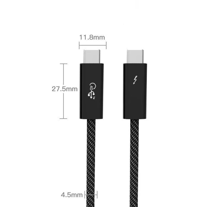 0.5/1M USB 4 Type C Thunderbolt4 Cable 40Gbps Data Transfer 100W PD Charge 8K@60 Colorful Braid Cables Thunderbolt 3 for Macbook