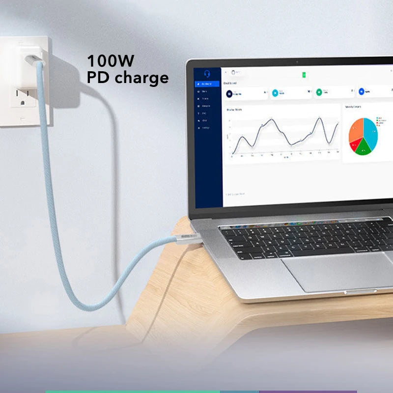 0.5/1M USB 4 Type C Thunderbolt4 Cable 40Gbps Data Transfer 100W PD Charge 8K@60 Colorful Braid Cables Thunderbolt 3 for Macbook