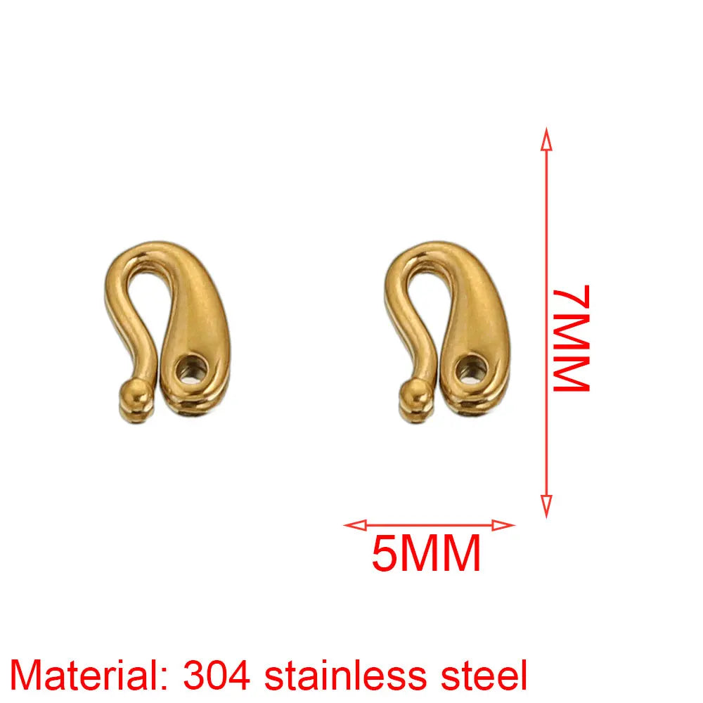 10pcs Lot Stainless Steel S Gold Jewelry Making Clasps Hooks Fasteners Connectors for Bracelet Nacklace Jewelry Making Materials