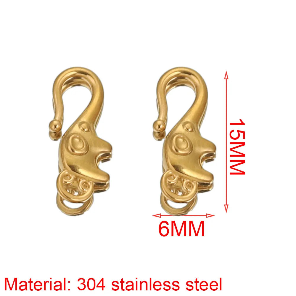 10pcs Lot Stainless Steel S Gold Jewelry Making Clasps Hooks Fasteners Connectors for Bracelet Nacklace Jewelry Making Materials