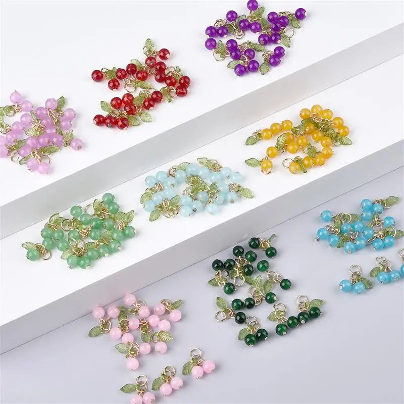 10Pcs/lot Fashion Delicious Red Cherry Keychain Summer Fruit Cherries Pendant Keyring For Women Men Jewelry Bag Accessories Gift