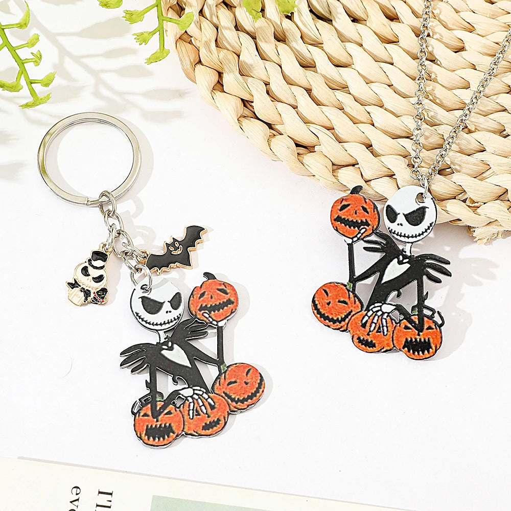 Disney Anime Character Jack Skellington Keychain The Nightmare Before Christmas Pendant For Friends Halloween Jewelry Gifts