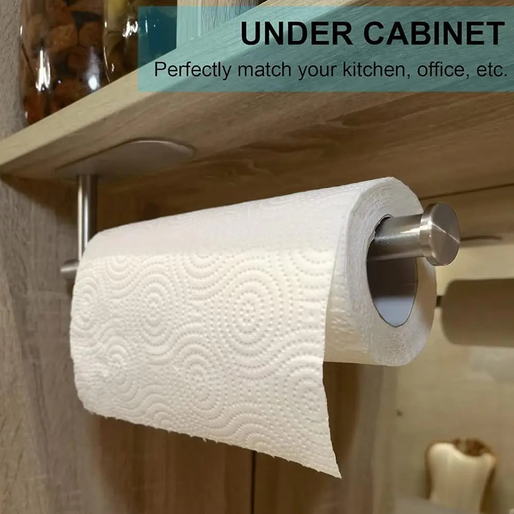Paper Towel Holder Under Cabinet 2 Pack,Stainl Steel Paper Towel Holder Wall Mount For Kitchen, Bathroom, Rv, Paper With Self
