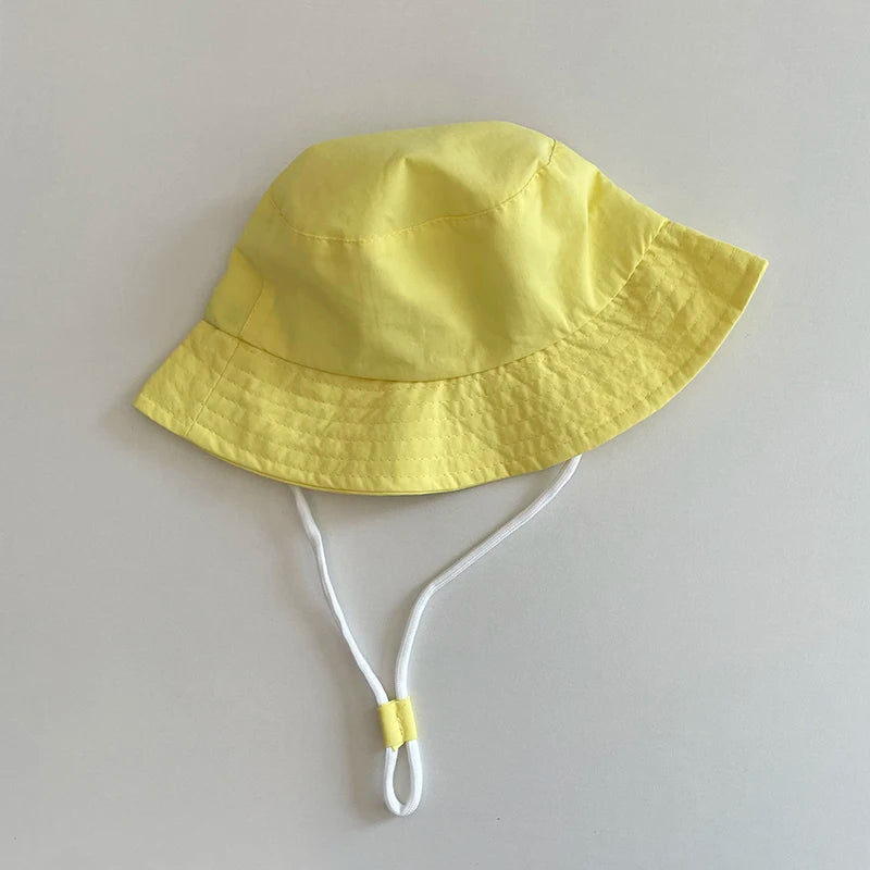 Cotton Kids Hats Baby Toddler Children Solid Bucket Caps Boys Girls Soft Breathable Outing Sun Hats Summer Chic Panama Caps 1-6Y