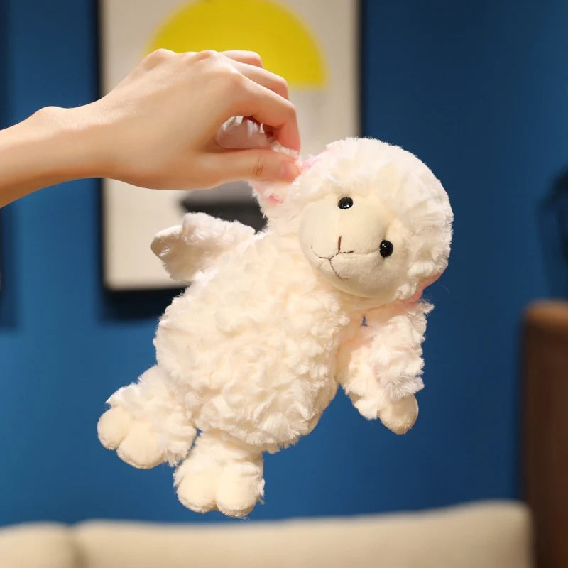 Kawaii Sweet Soft White Sheep Plush Toy 16/22/30cm Cute Cartoon Stuffed Sleeping Doll Ideal Birthday Gift for Kids