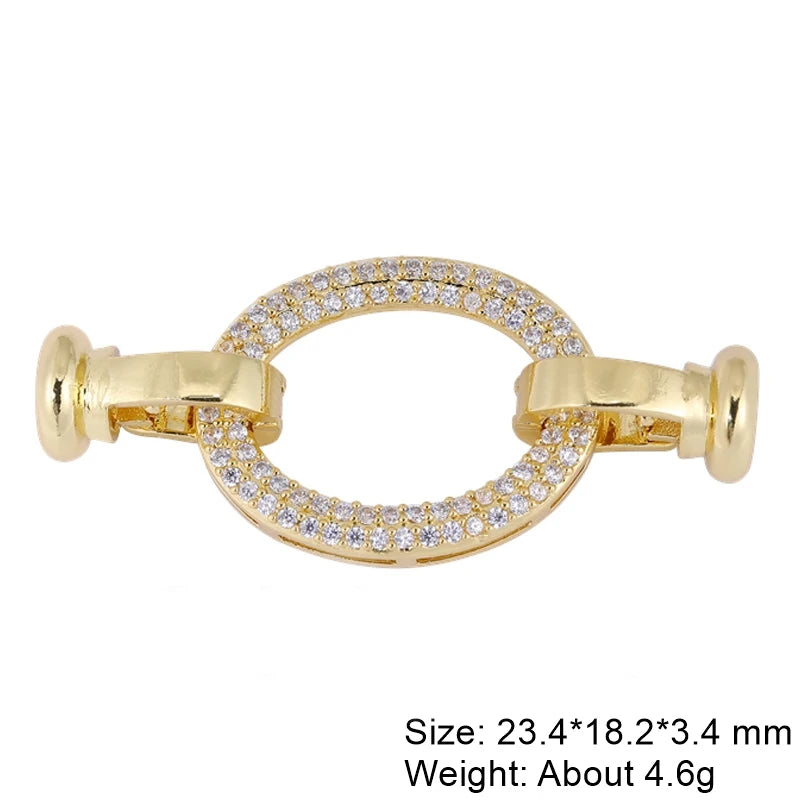 Juya 18K Real Gold Plated Snake Connector Fastener Hook Clasps Accessories For DIY Needlework Cuba Chains Pearls Jewelry Making