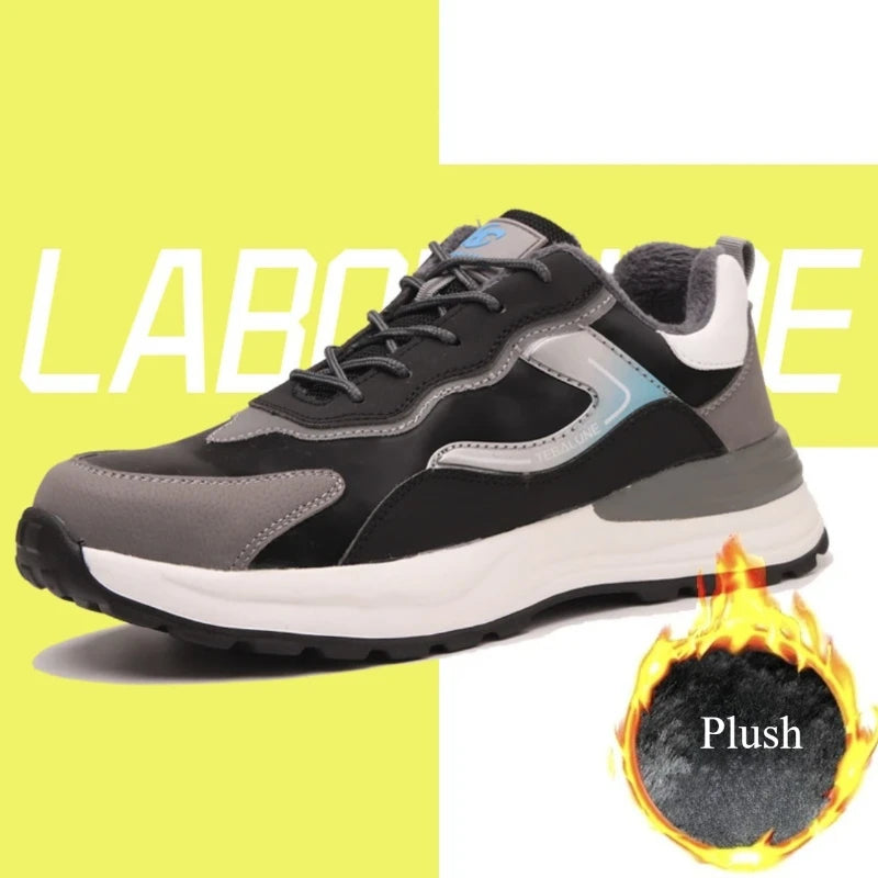 Indestructible Men's Boots Anti Smash Puncture Mens Safety Boots Lace Up Work Shoes Breathable Cotton Men Sneakers Mesh Zapatos