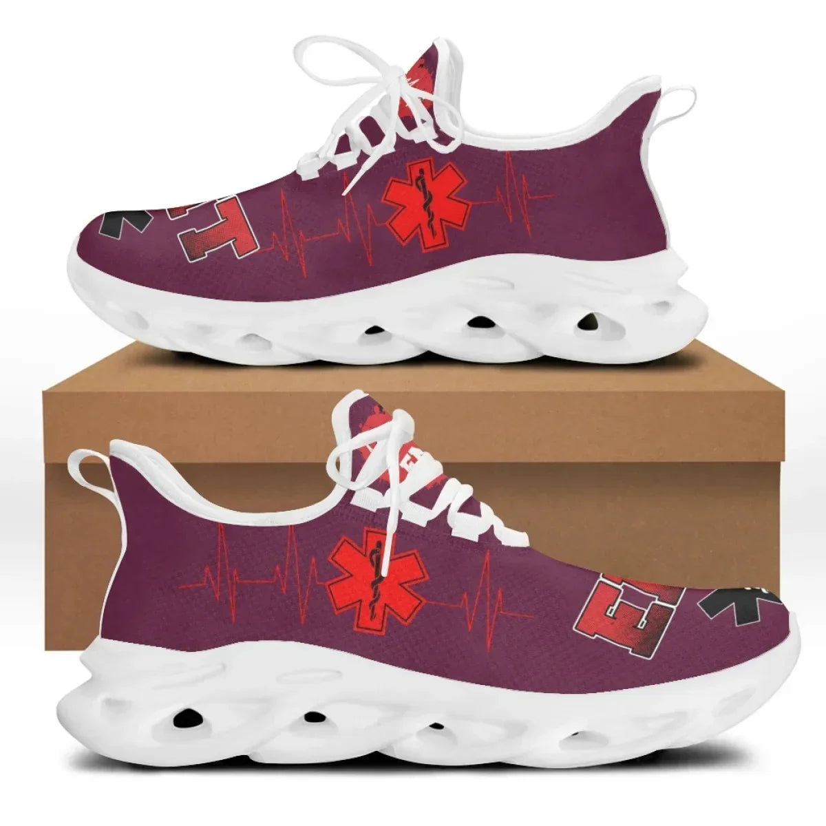 Hot Sale Flat Shoes Fashion Paramedic EMT EMS Pattern Mesh Sneakers For Women Breathable Light Footwear Zapatillas
