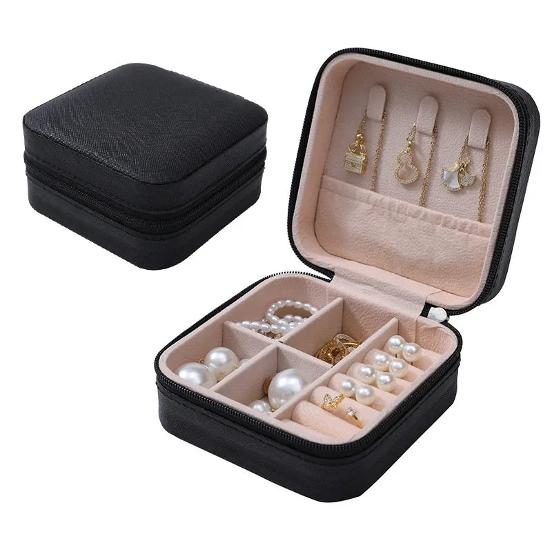 Square Mini Ring Box Portable Stud Earrings Jewelry Storage Multifunctional Storage Box Jewelry Organizer 쥬얼리박스