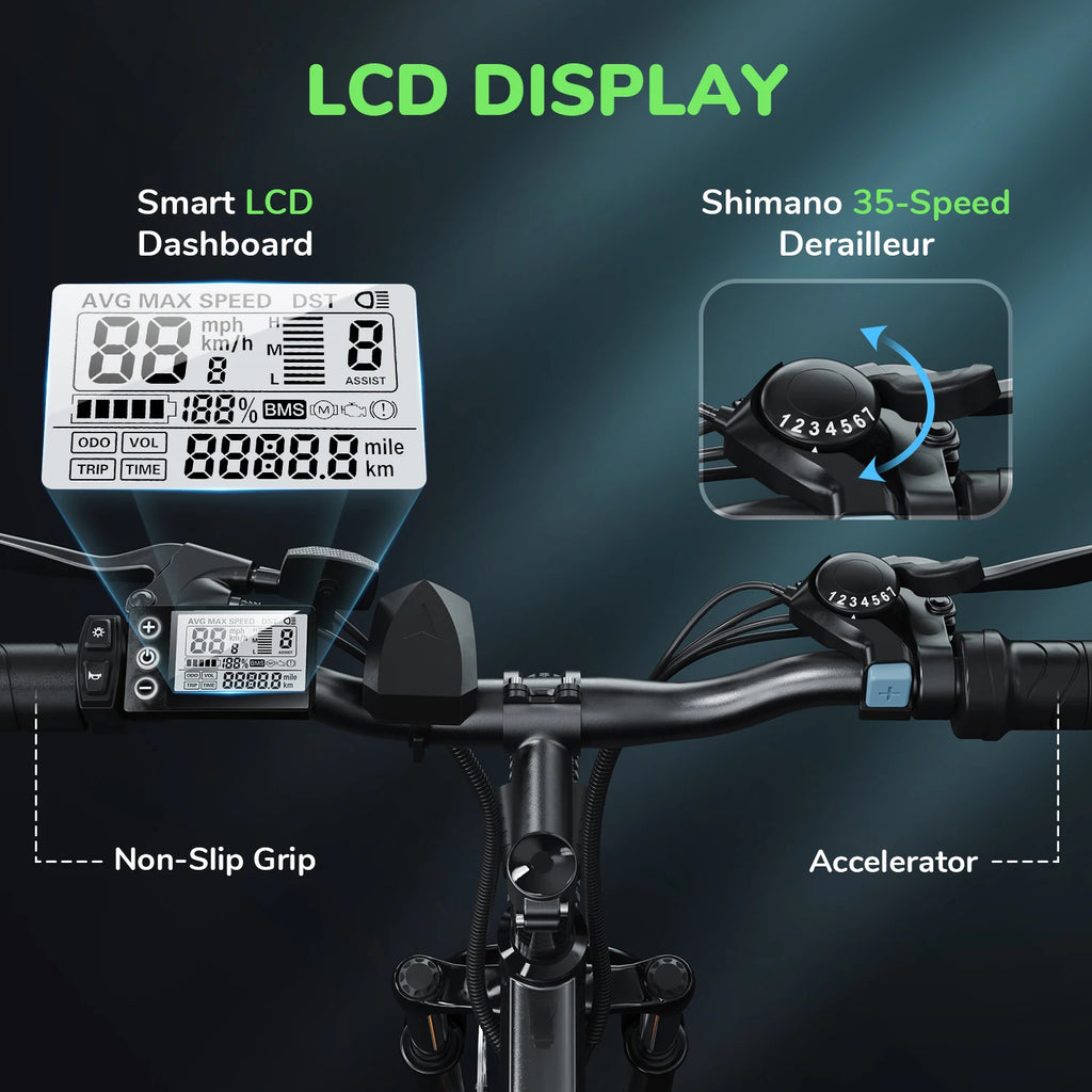 Isinwheel M10 adult E-bike 500W 36V10.4Ah battery commute Electric Bike,26-inch Fat Tire E-Mountain bike