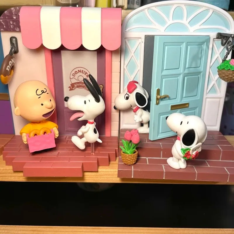 Genuine Re-Ment The Story of Snoopy's Gate Miniature Scene Blind Box Q Version Model Collectible Toys Super Cute Holiday Gifts