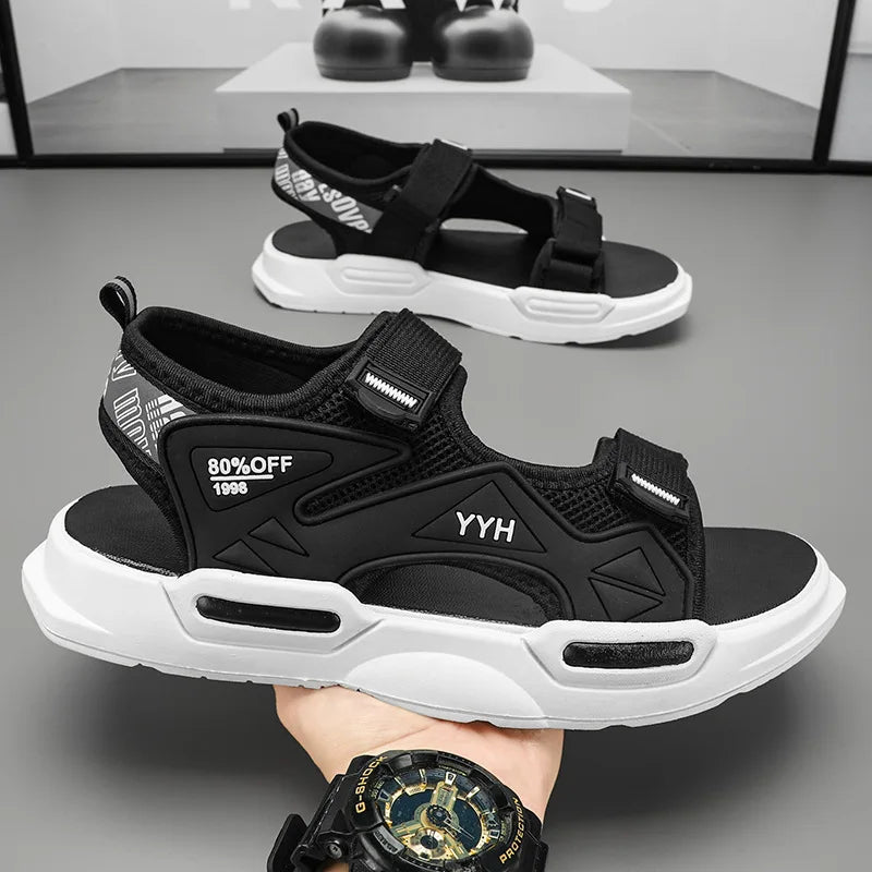 High Quality Men's Outdoor Sewing Sandals Men Concise Waterproof Shoes for Man Beach Sandals Hot Mens Non-Slip Comfortable Shoes