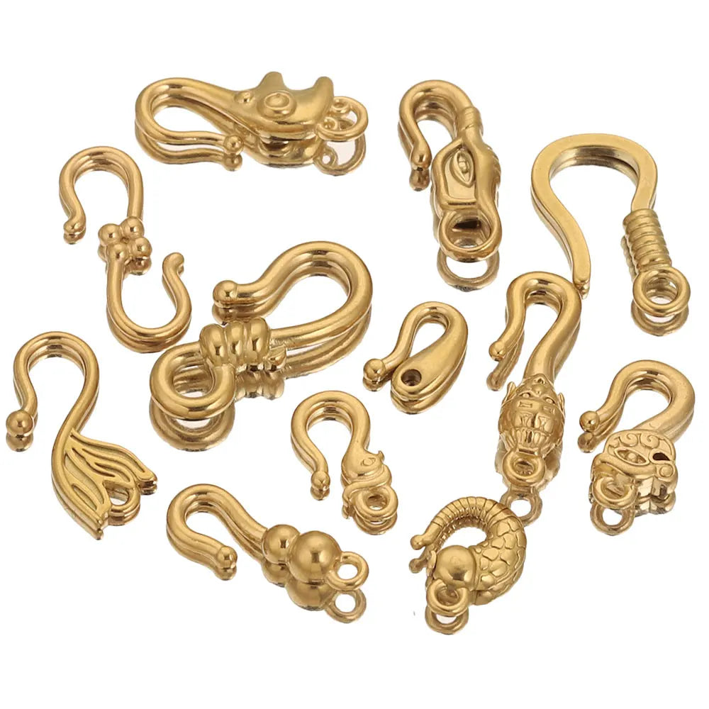 10pcs Lot Stainless Steel S Gold Jewelry Making Clasps Hooks Fasteners Connectors for Bracelet Nacklace Jewelry Making Materials