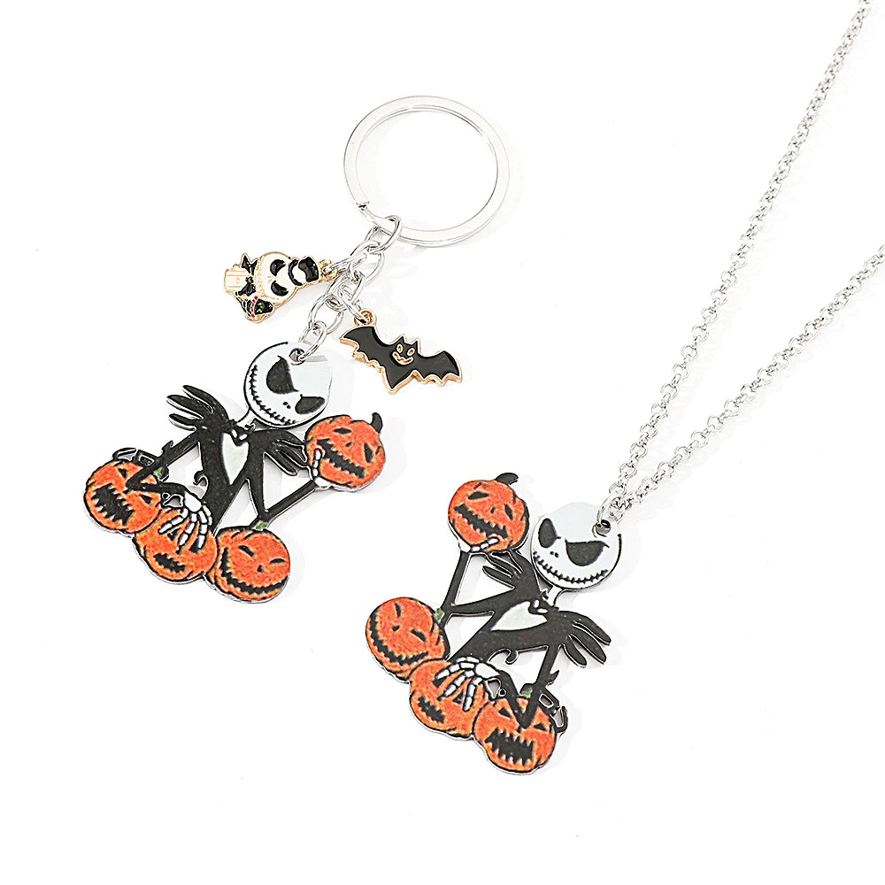 Disney Anime Character Jack Skellington Keychain The Nightmare Before Christmas Pendant For Friends Halloween Jewelry Gifts