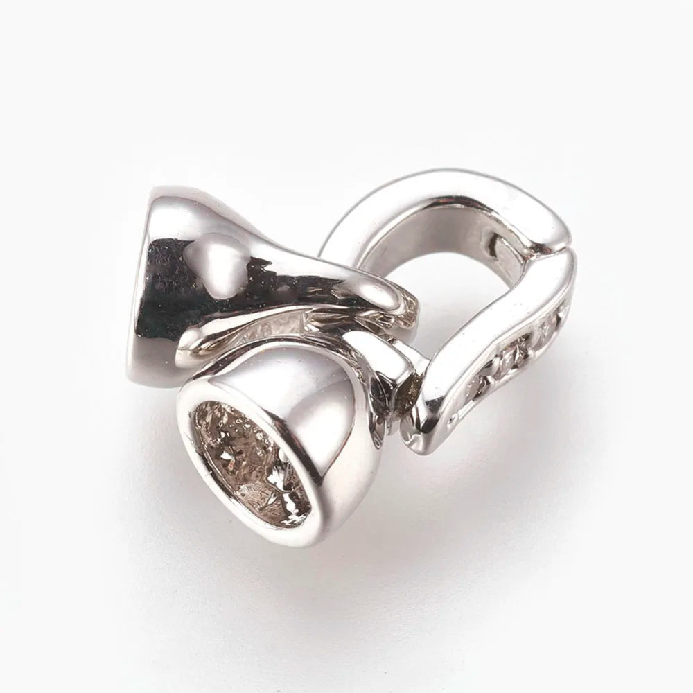 5Sets Brass Micro Pave Cubic Zirconia Fold Over Clasps 12x6.5x6mm For DIY Bracelet Necklace Jewelry End Connector Accessories