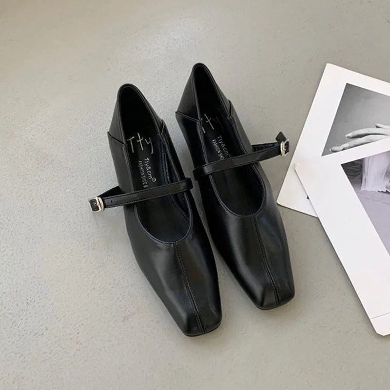 Female Buckle Strap Footwear Low Heel Wedges Shoes For Women Mary Janes Spring Summer Fashion Shallow Ladies Wedges Pumps Shoes