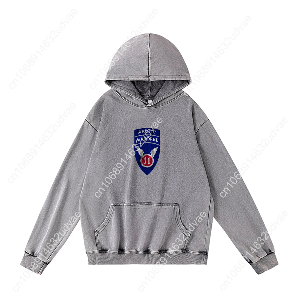 11th Airborne Division Patch Arctic Angels Hoodies Retro Hooded Sweatshirt Man Woman Teenager Vintage Pullover Customized Tops