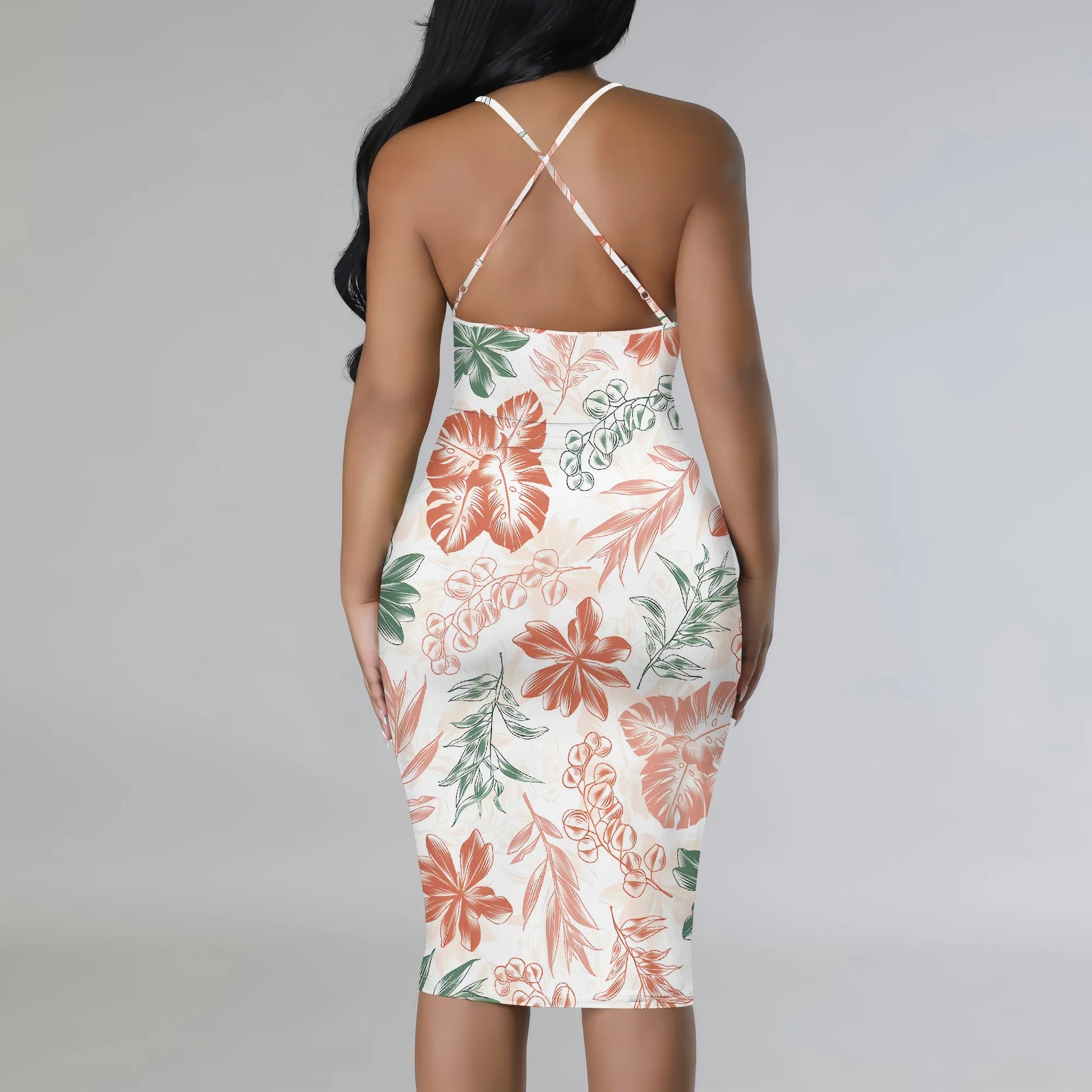 Women's clothing 2025 spring/summer new custom casual loose floral print hollow suspender dress