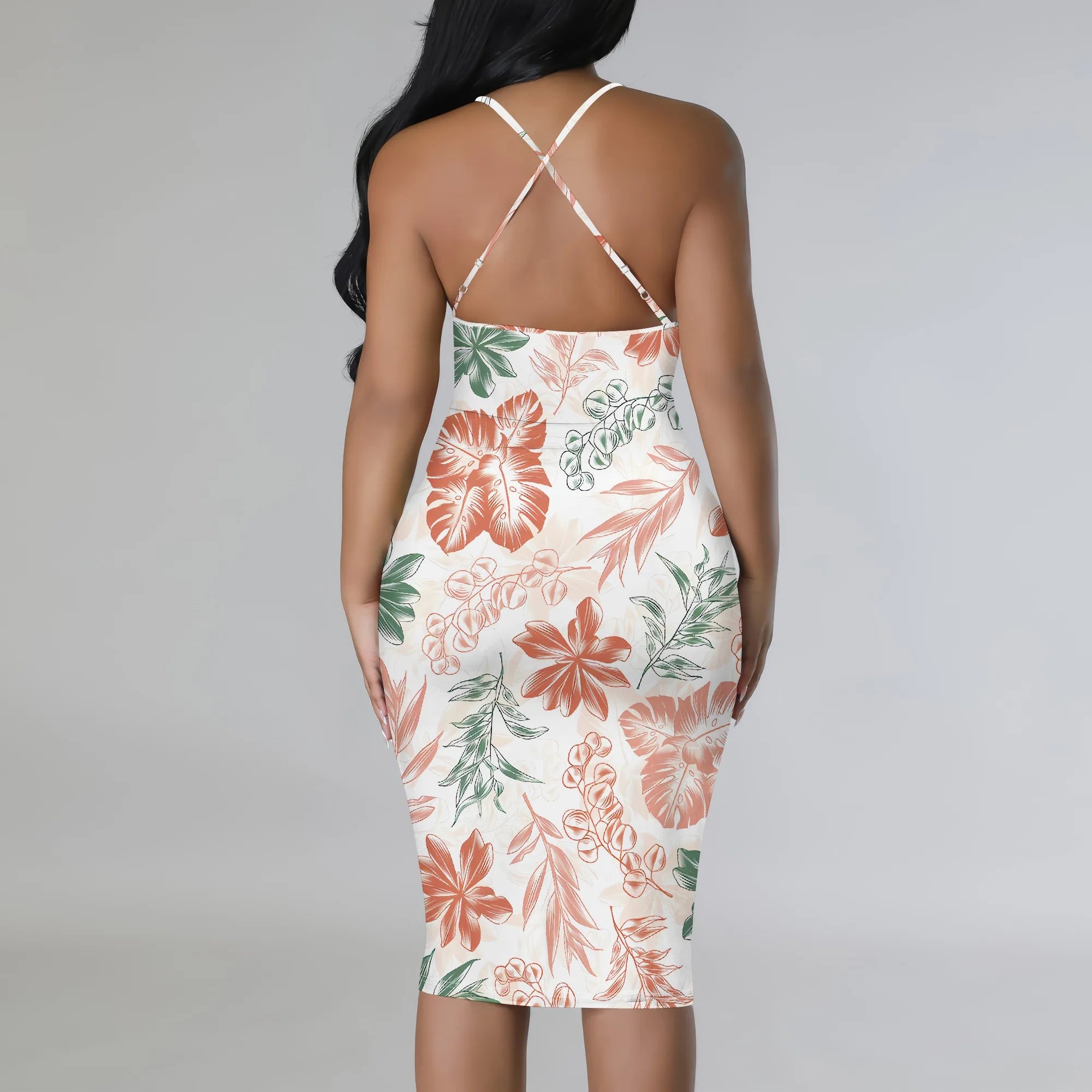 Women's clothing 2025 spring/summer new custom casual loose floral print hollow suspender dress