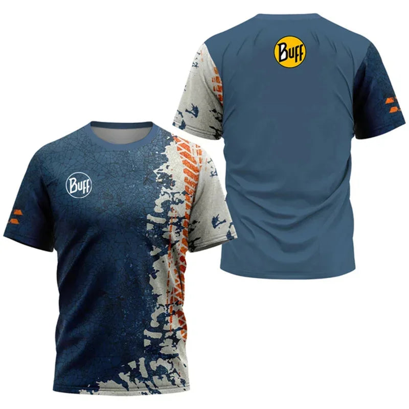 Men's tennis shoe printed T-shirt, quick drying short sleeved shirt, breathable, round neck, outdoor sports, summer