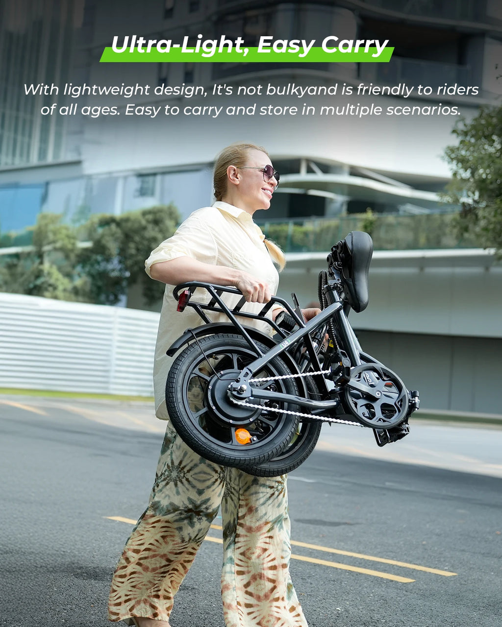 Isinwheel U4 Adult Electric Bicycle,500W city ebike, 36V 10.4AH commuting E-bike, 16  Tire Foldable Electric Bike