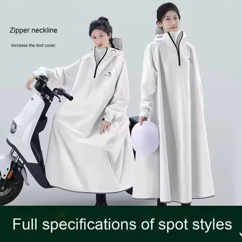 One-piece Long Motorcycle Raincoat Oxford Cloth Cycling Waterproof Poncho Unisex Electric Bicycle Outdoor Rain Wear