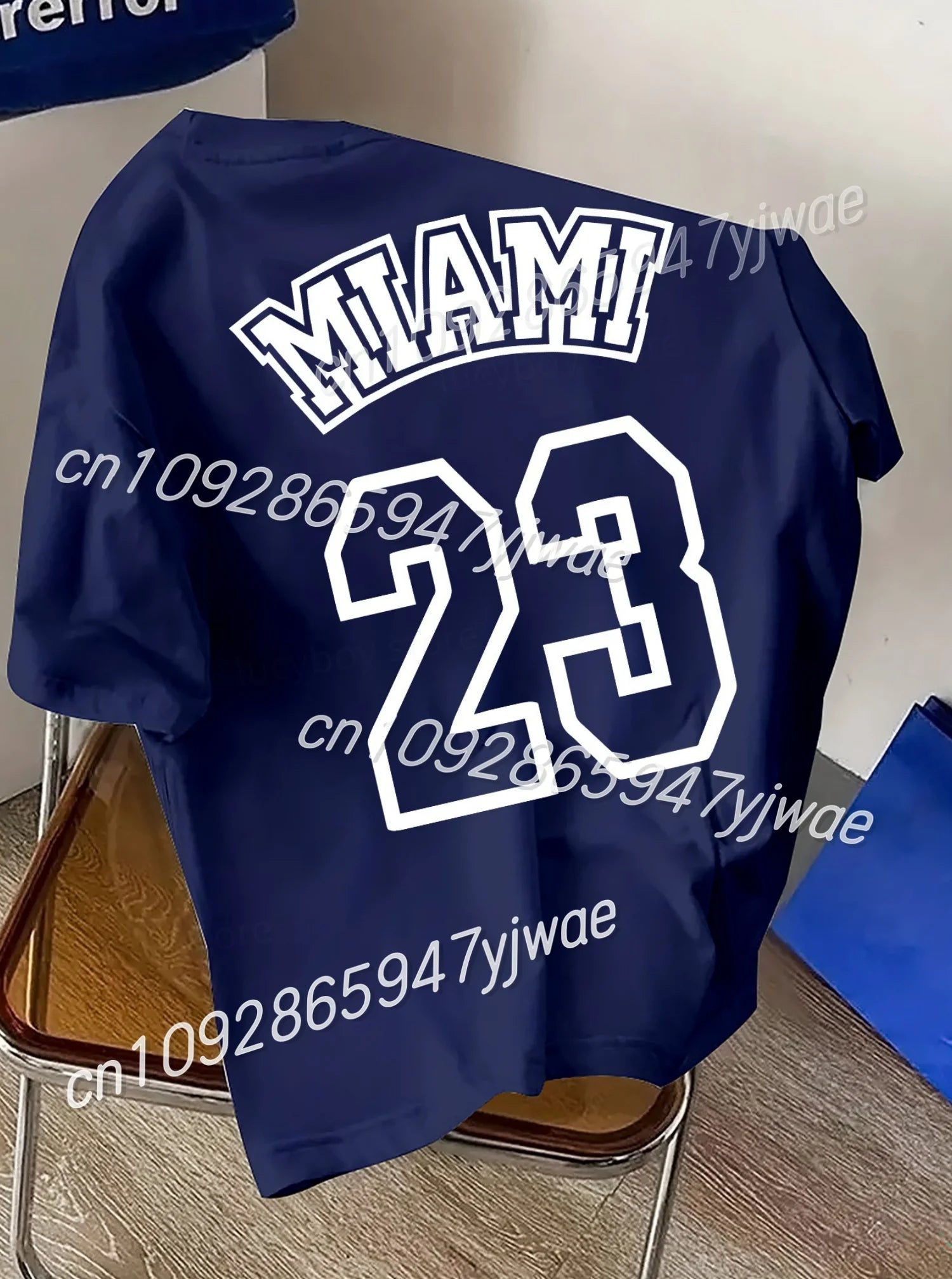 2025 Men MIAMI NO.23 Printed Short Sleeve T Shirt Man O Neck Sportwear  Football fans jersey Tee Vintage Casual Tops Men Clothes