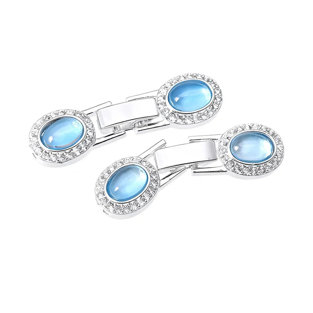 2 Sets 18K Gold Color Brass and Zircon Oval Shape Bracelets Connect Clasps High Quality Diy Jewelry Accessories Making Materials