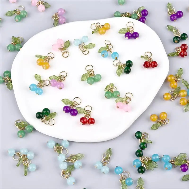 10Pcs/lot Fashion Delicious Red Cherry Keychain Summer Fruit Cherries Pendant Keyring For Women Men Jewelry Bag Accessories Gift