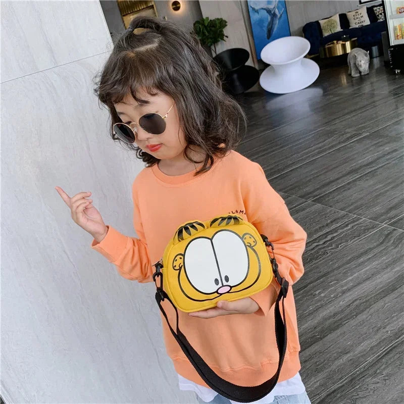 Anime Cartoon Garfield Kawaii Coin Purse Cosplay Crossbody Bag Canvas Cute High Capacity Shoulder Bags Christmas Gift Toy