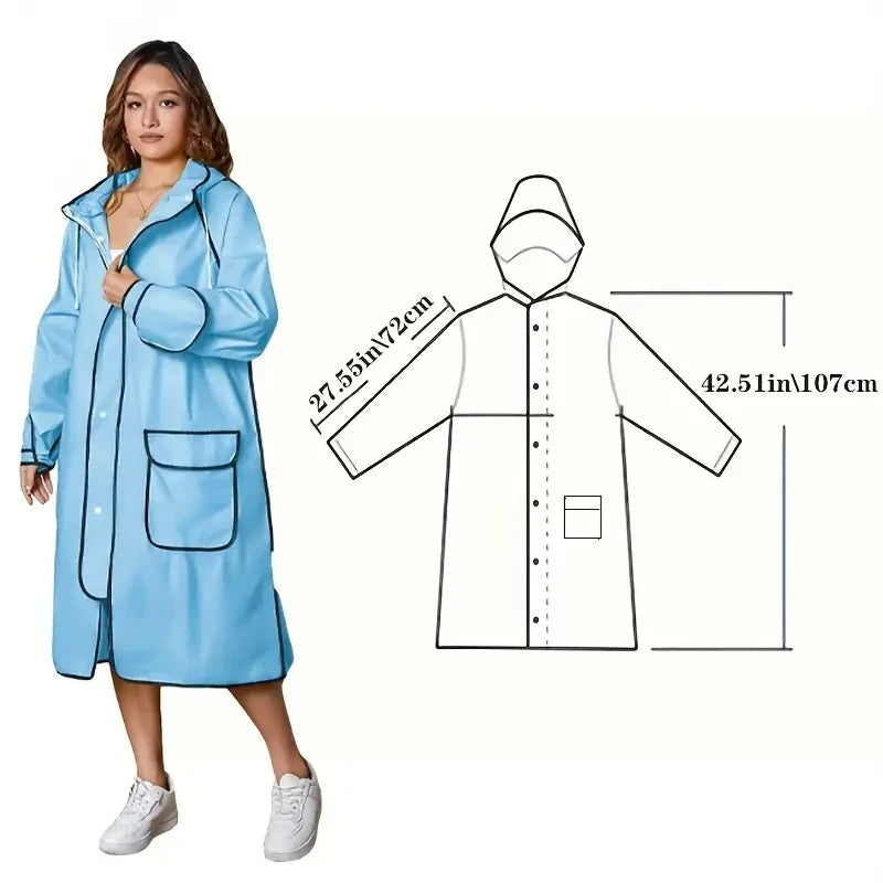 New EVA Men's And Women's Raincoats Full Length Adult Riding And Walking Rainstorm Proof Electric Bicycle Poncho
