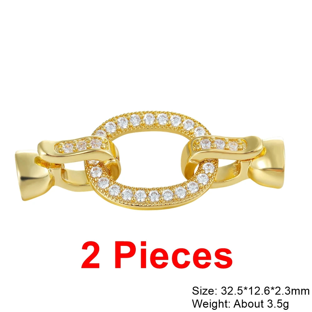Juya 18K Gold Plated Baroque Pearls Connector Fastener Clasps DIY Jewelry Making Accessories Women Beads Lock Closure Supplies