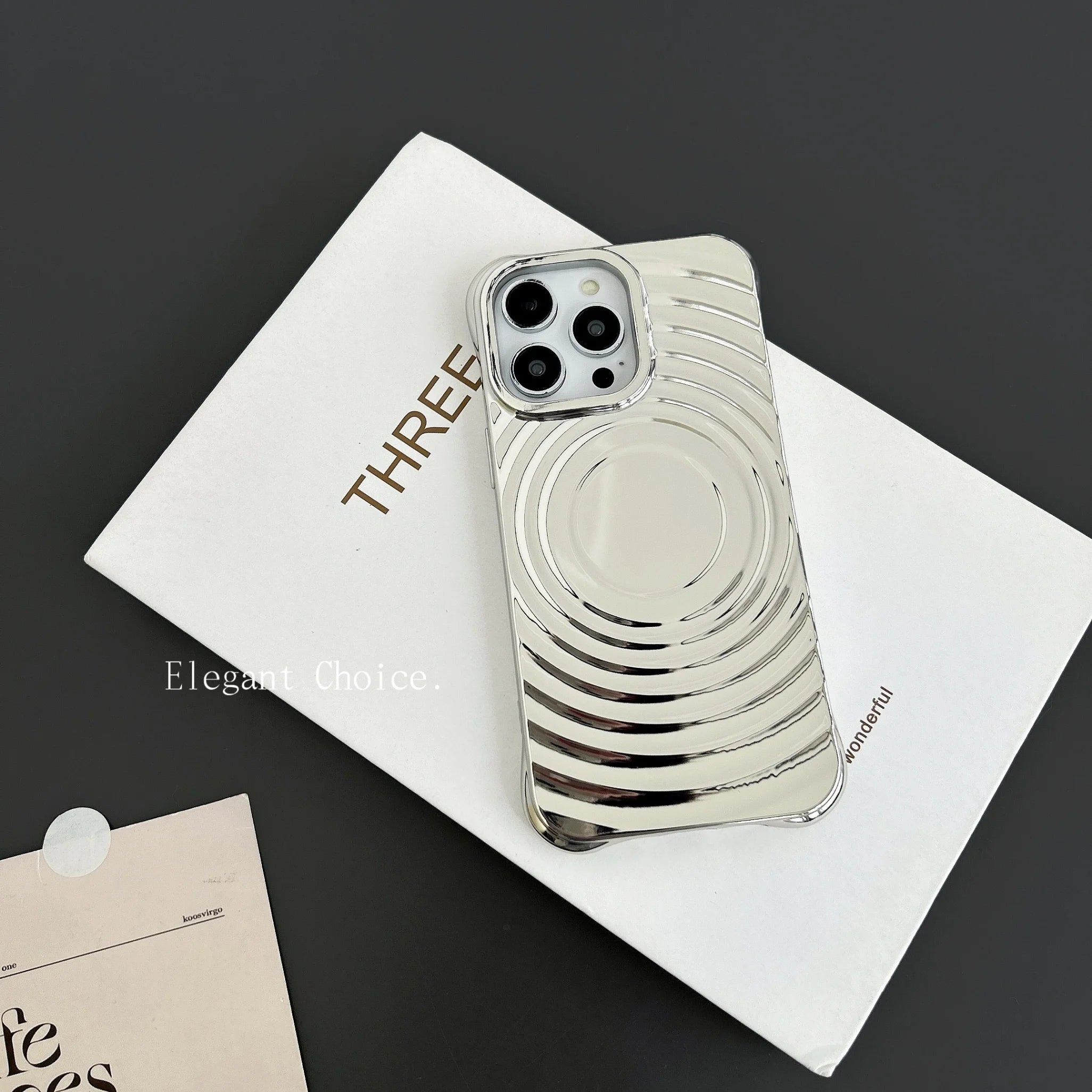 Electroplate Ripple Pattern Magnetic Case For IPhone 11 12 13 14 15 16 Pro Max Plus For Magsafe Shockproof Plating Wave Cover