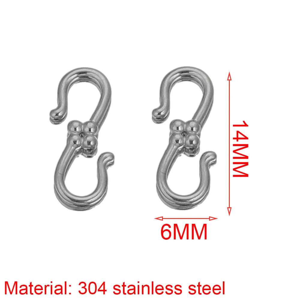 10pcs Lot Stainless Steel S Gold Jewelry Making Clasps Hooks Fasteners Connectors for Bracelet Nacklace Jewelry Making Materials