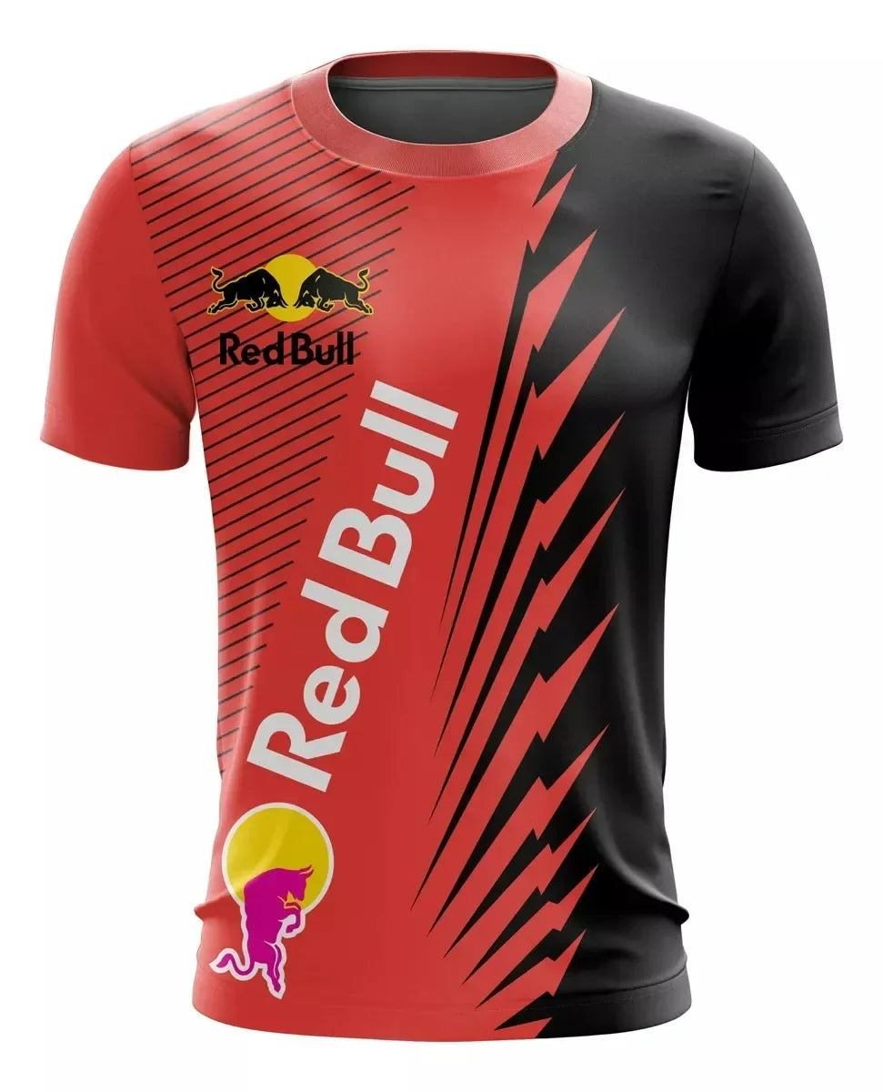 New T-shirt Luxury Brand Red Bull Racing Oversized Round Neck Top Red Bull Printed Men's T-shirt Sports Casual Large Size Top