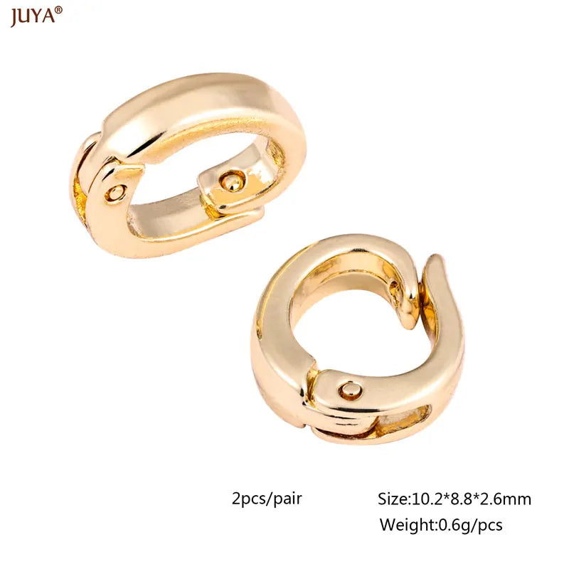 JUYA 18k Gold Silver Plated Copper Hooks Connectors Clasps Fastener For DIY Needlework Pearls Jewelry Making Accessories