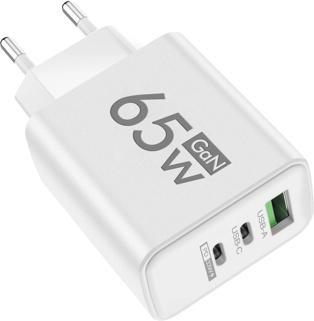 65W 3 Ports GaN USB PD Charger Fast Charging Type C Mobile Phone Adapter Quick Charger 3.0 For iPhone 15 Samsung Xiaomi Huawei