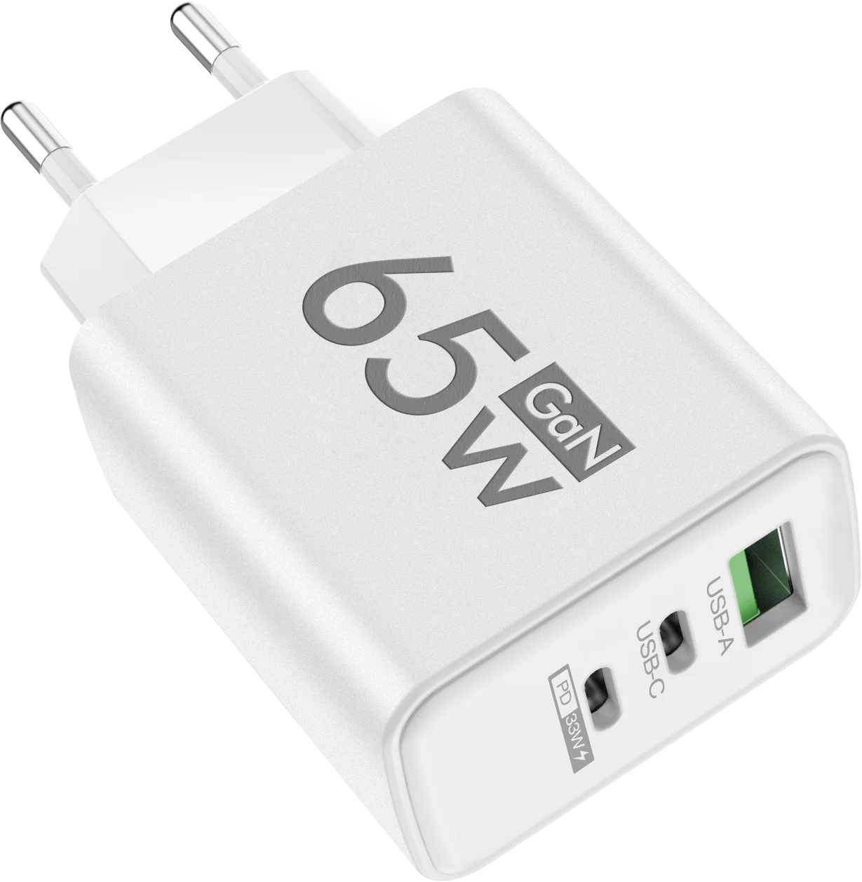 65W 3 Ports GaN USB PD Charger Fast Charging Type C Mobile Phone Adapter Quick Charger 3.0 For iPhone 15 Samsung Xiaomi Huawei