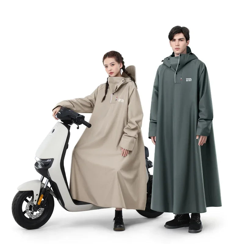 Adult Thickened Long E-Bike Raincoat Waterproof Motorcycle Bicycle Poncho Wholesale Protection for Two-Wheel Vehicle Riders