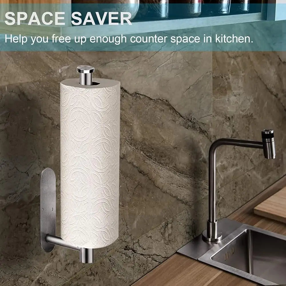 Paper Towel Holder Under Cabinet 2 Pack,Stainl Steel Paper Towel Holder Wall Mount For Kitchen, Bathroom, Rv, Paper With Self