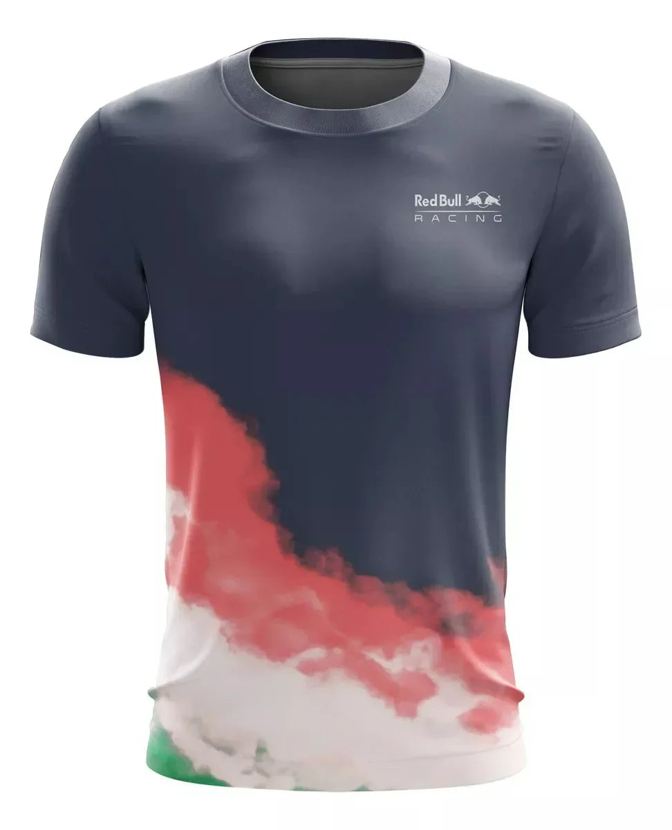 New T-shirt Luxury Brand Red Bull Racing Oversized Round Neck Top Red Bull Printed Men's T-shirt Sports Casual Large Size Top
