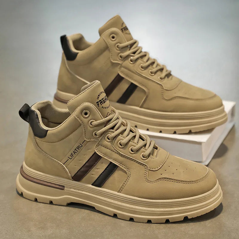 2025 spring new fashion high help work shoes male trend all work site non-slip sports casual shoes board shoes