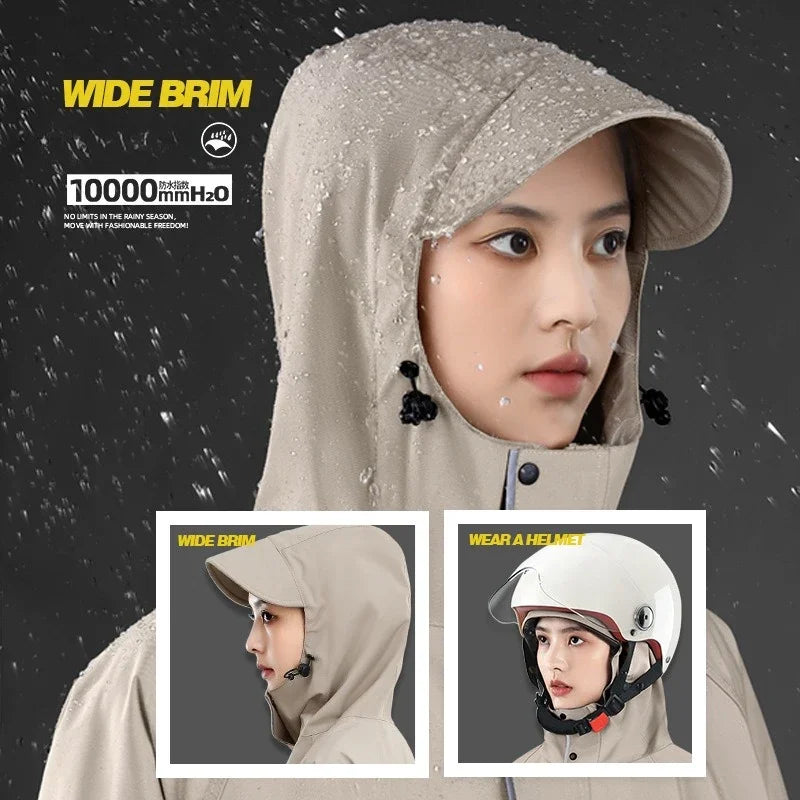 Adult Thickened Long E-Bike Raincoat Waterproof Motorcycle Bicycle Poncho Wholesale Protection for Two-Wheel Vehicle Riders
