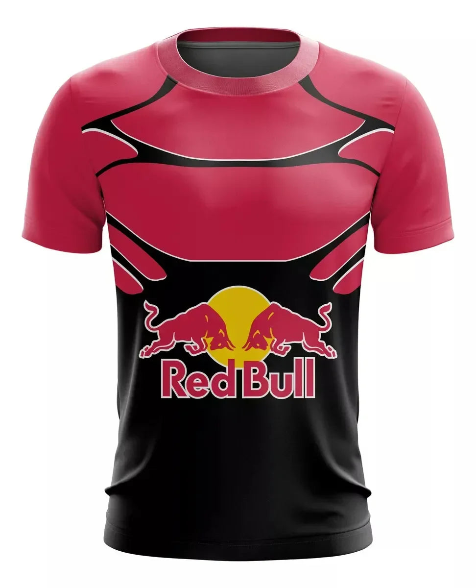 New T-shirt Luxury Brand Red Bull Racing Oversized Round Neck Top Red Bull Printed Men's T-shirt Sports Casual Large Size Top
