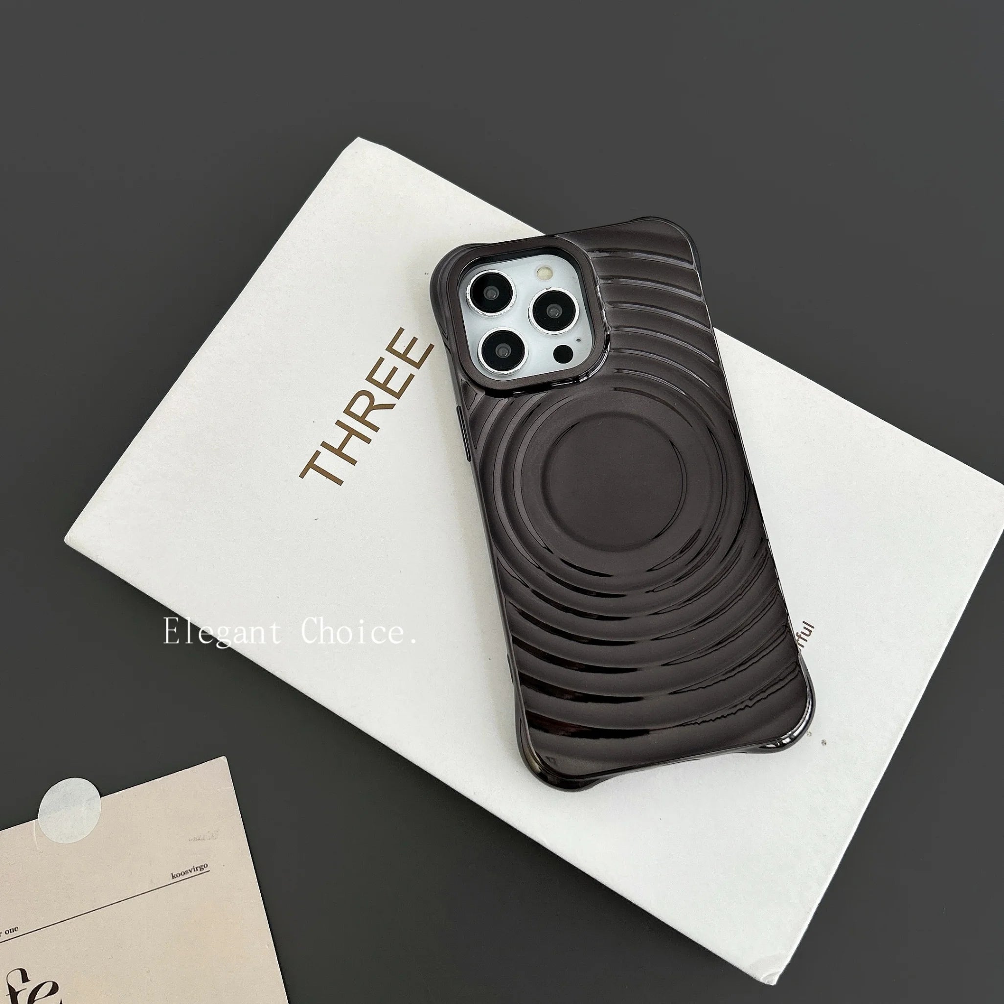Electroplate Ripple Pattern Magnetic Case For IPhone 11 12 13 14 15 16 Pro Max Plus For Magsafe Shockproof Plating Wave Cover