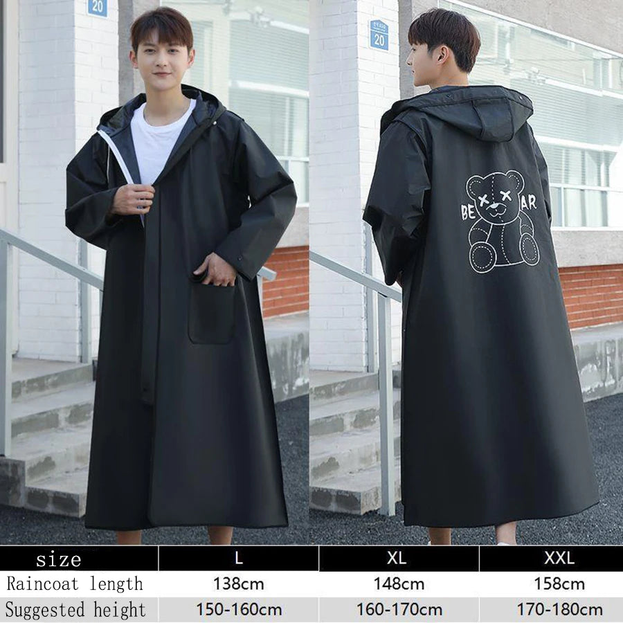 New EVA Men's And Women's Raincoats Full Length Adult Riding And Walking Rainstorm Proof Electric Bicycle Poncho