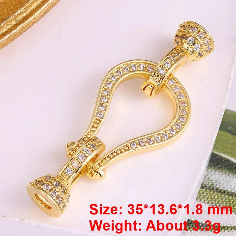 Juya 18K Gold Plated Baroque Pearls Connector Fastener Clasps DIY Jewelry Making Accessories Women Beads Lock Closure Supplies