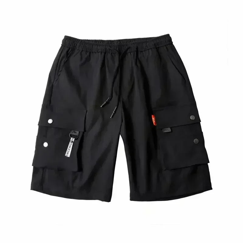 2024 Summer Men's American Style Straight-leg Mid-length Shorts Multi-pocket Breathable Colorful Workwear Casual Shorts