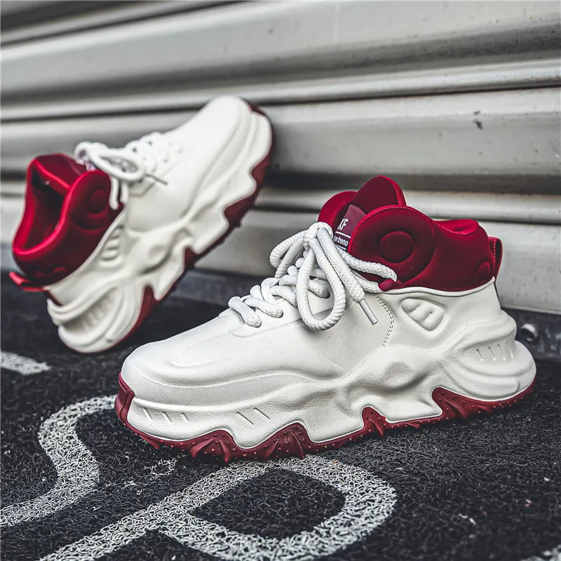 2025Autumn Men's High-top Running ShoesinsDad Sneakers Trendy Shoes Red Basketball Sports Shoes for Men in Their Zodiac Year